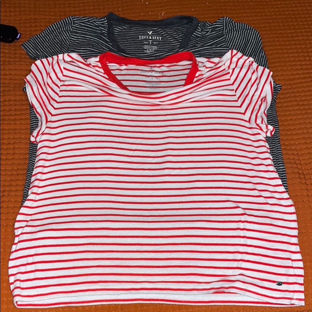 American Eagle Striped T-Shirts